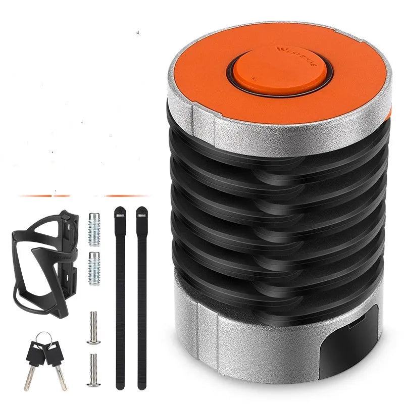 Portable bicycle folding lock in black colour with zinc alloy and steel construction