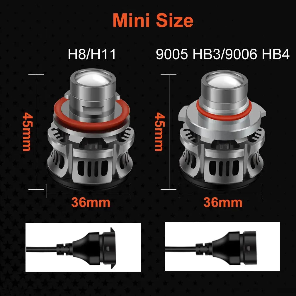 H11 36W laser fog lamp car headlight bulb with 6000K colour temperature and aviation aluminium alloy body.