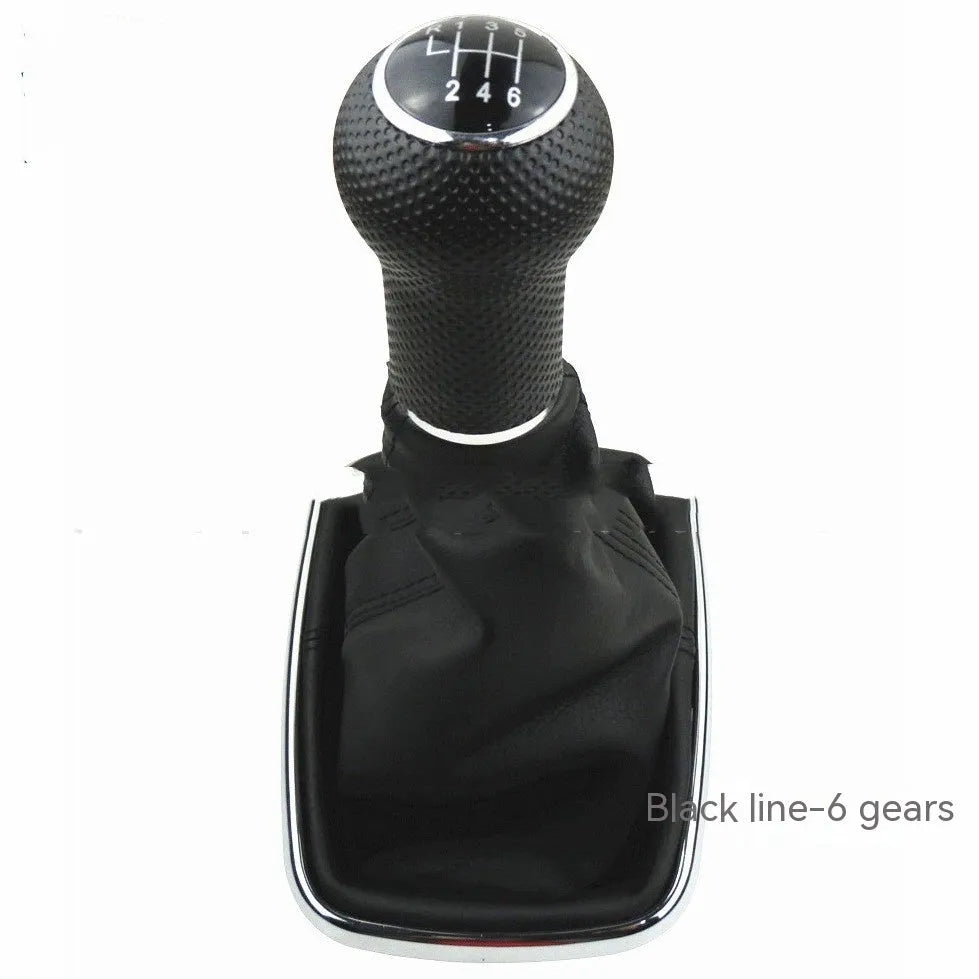 Volkswagen Mk4 gear shift handle replacement in silver and black for 6-speed manual transmission.