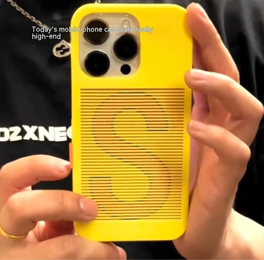 Hard plastic frosted phone case for iPhone with creative finger transformation design in yellow