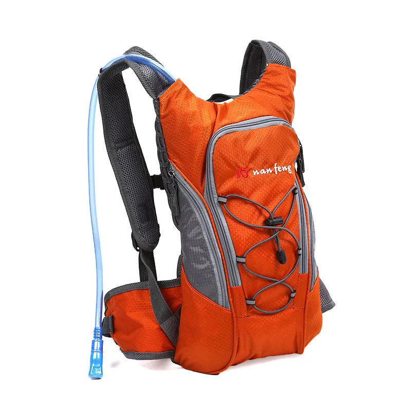 Black sports outdoor bag with shoulder straps, 10 litre capacity for cycling and hiking