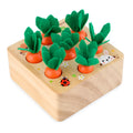 Harvest carrot themed wooden educational toys for 2-4 year olds made from pine wood with safe water paint