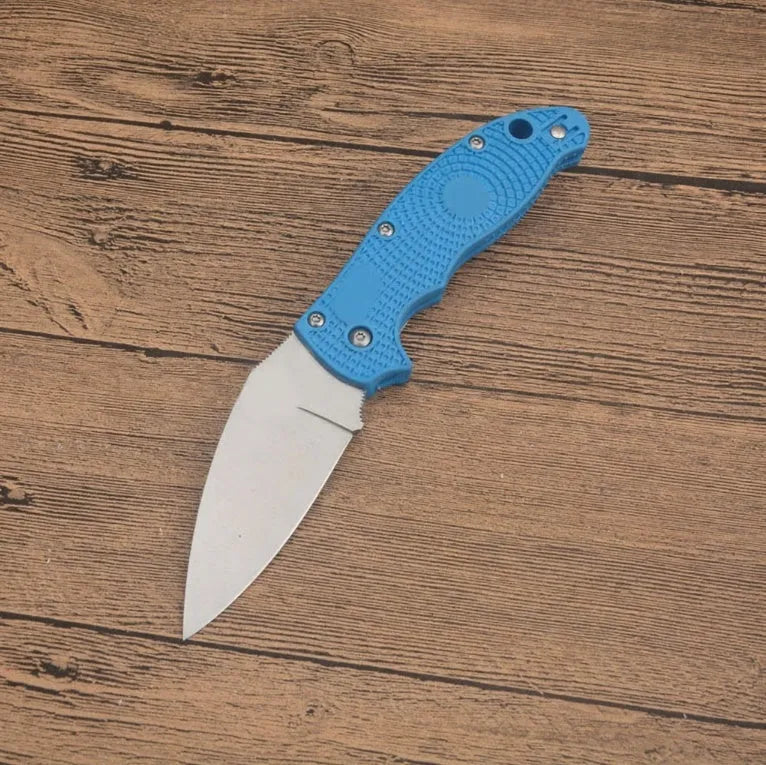 Portable folding fruit knife 203mm 9CR13MOV blade nylon glass fibre handle black colour open position