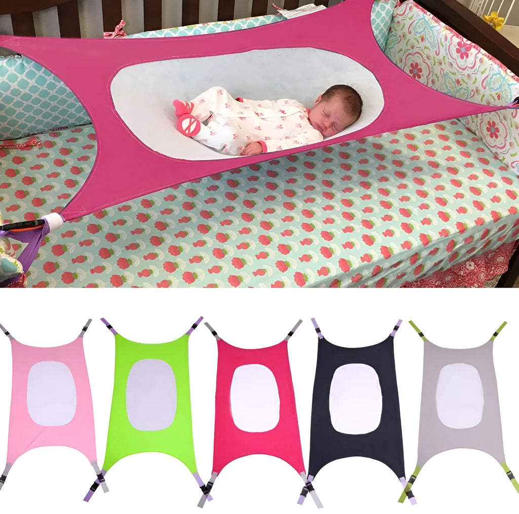 Portable detachable crib hammock for newborns in crushed velour fabric