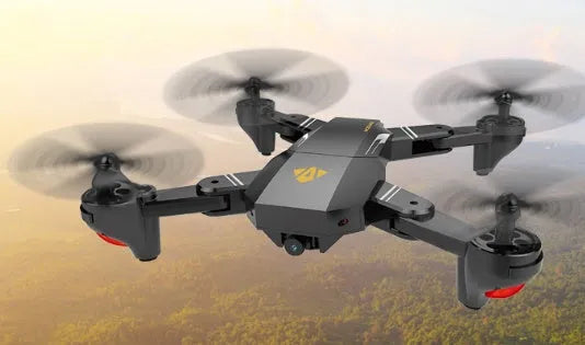 Foldable pocket mini selfie drone with 6-axis gyro in White, shown in 200WIFI or 30WIFI option.