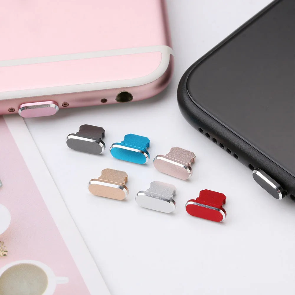 Aluminium alloy iPhone charging port dust plug in metallic gold colour