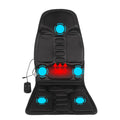 Car massage cushion with handheld remote, luxury fabric, rectangular trapezoid shape, 5 motors for neck, back, waist, and leg relief