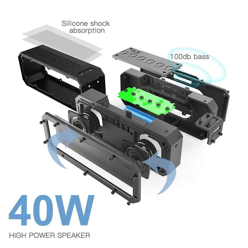 X3 PRO black or blue waterproof portable Bluetooth speaker with carrying rope