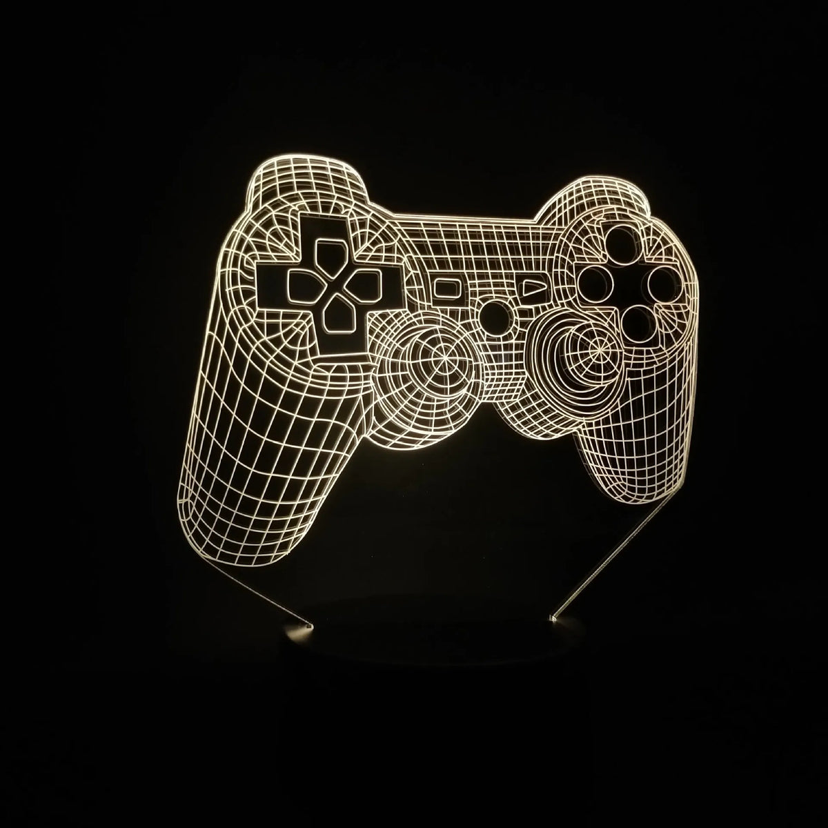 Creative 3D gamepad night light in black with remote control, seven colour options, USB powered, 200 x 150 x 87 mm