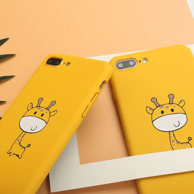 Yellow patterned PC phone case for iPhone XR, XS Max, 6, 7, 8, X models
