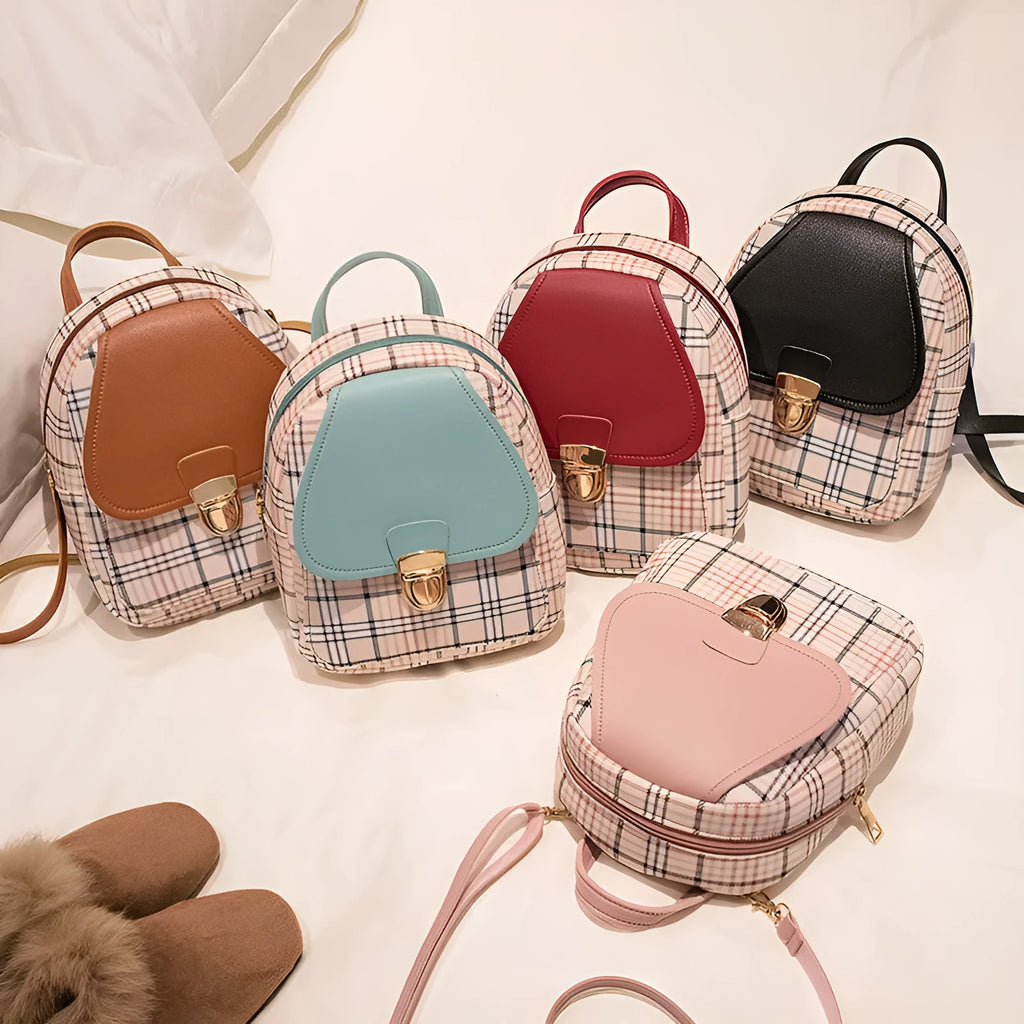 One shoulder diagonal phone bag in PU fabric shown in available colours: black, blue, brown, pink, red.