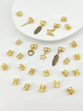 Pack of gold antique-style alloy hair rings with leaves design for braids.