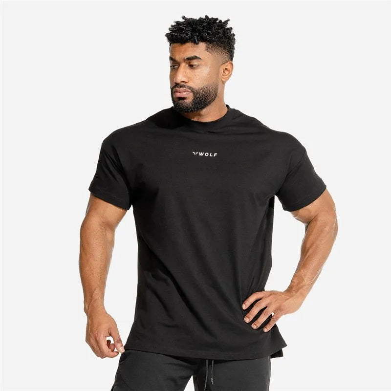 Cotton sports fitness running training top in yellow, black or white, sizes M to XXXL