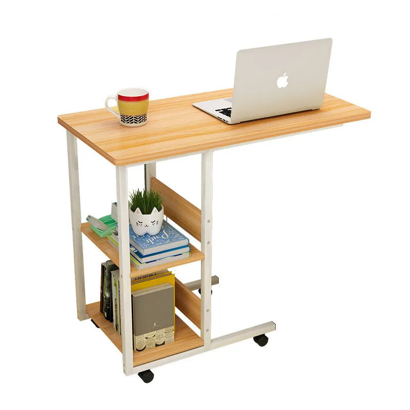 Portable bedside table laptop desk in 60cm niameine walnut finish, modern simple style