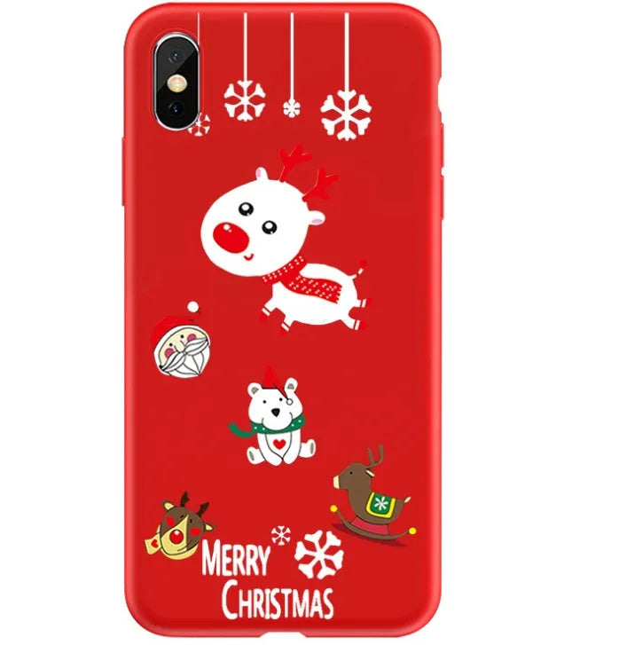 Painted Christmas design on a back cover phone case for iPhone.