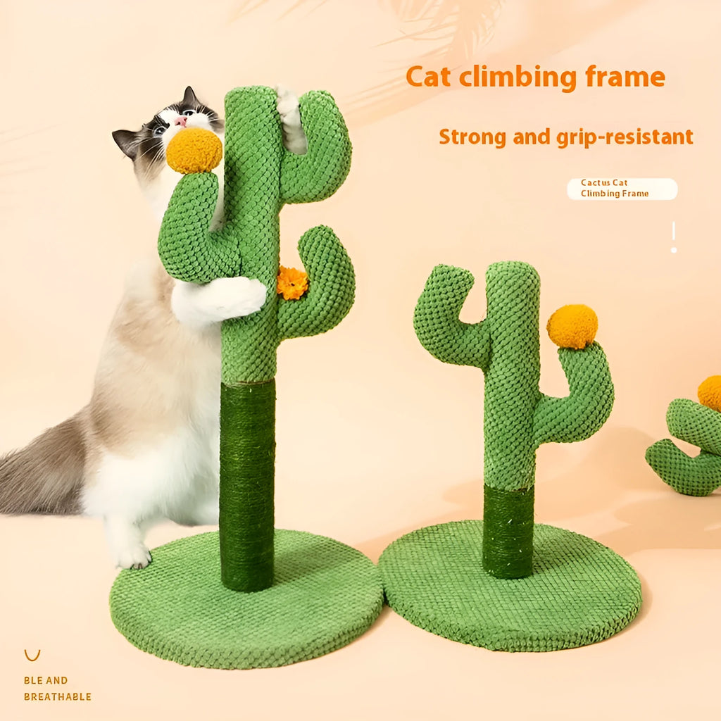Masson cactus-themed cat scratching pole and climbing frame toy for pets.