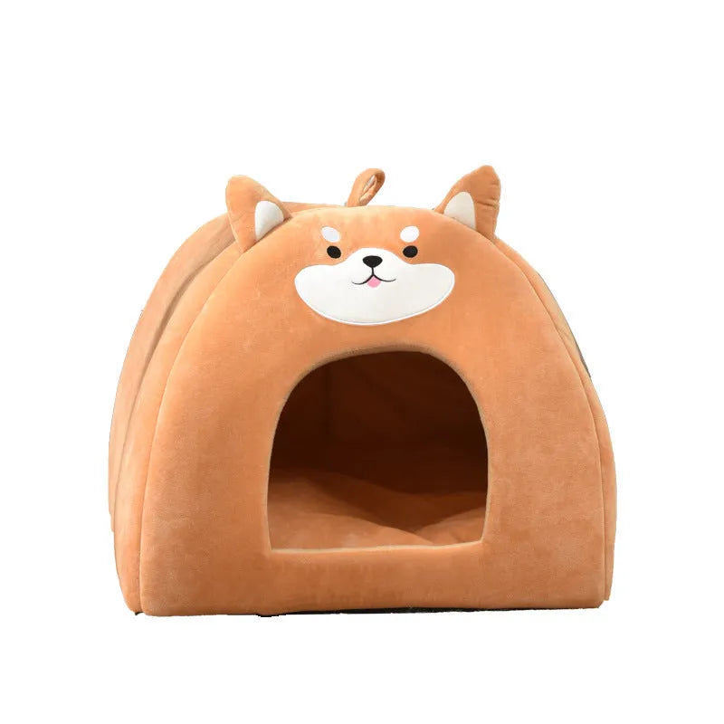 Machine washable cloth cat bed in three sizes for autumn and winter