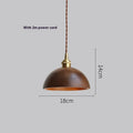 Black walnut and copper single-head droplight chandelier with an E27 lamp holder.