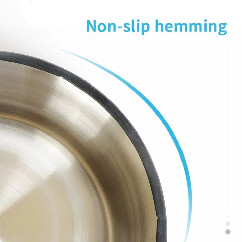 Stainless steel and colourful melamine dual pet bowl with non-slip base for food and water feeding