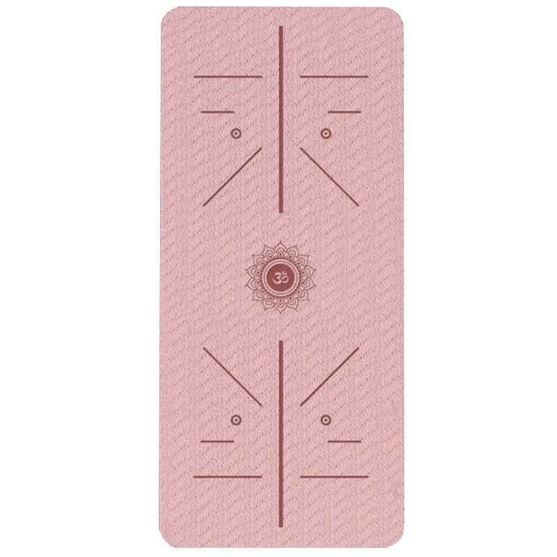 Widened non-slip TPE gymnastic mat with guide lines, shown in mint green colour.