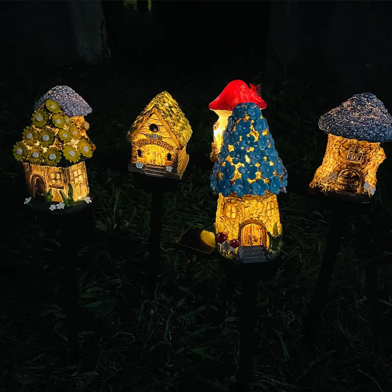 Outdoor solar-powered LED garden light in flower shape with waterproof IP55 rating
