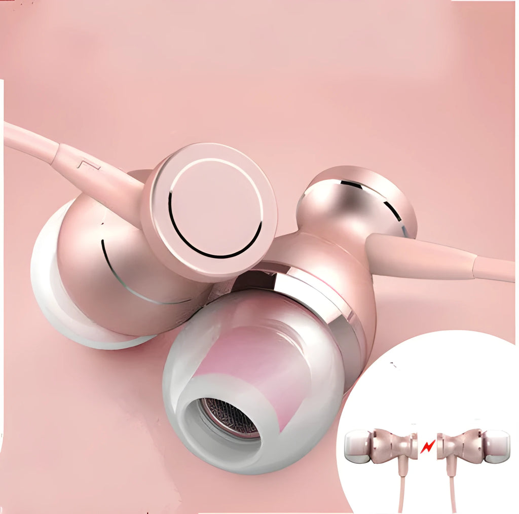 In-ear subwoofer headphones in four colours with 3.5mm straight plug and 1.2m cable