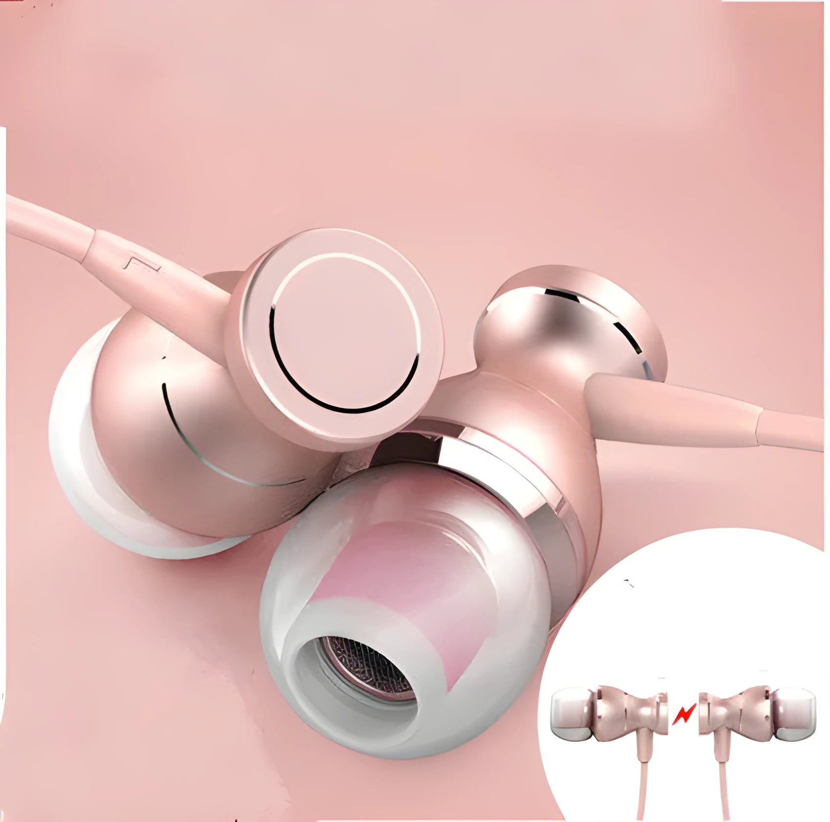 In-ear subwoofer headphones in four colours with 3.5mm straight plug and 1.2m cable