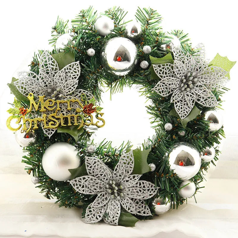 30cm multicolour plastic Christmas wreath decoration for doors and walls
