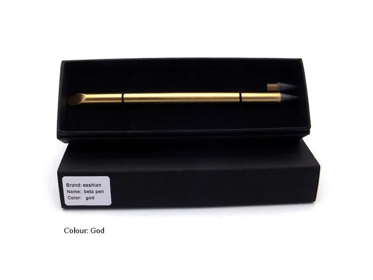 Inkless metal pen in silver, gold, rose gold, black, or blue with 0.5mm alloy nib, spare nib, and pen bag.