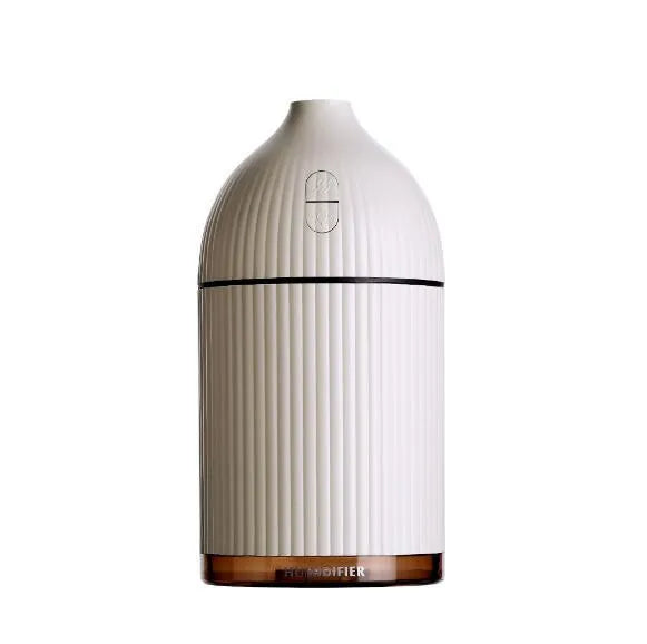 White USB-powered ultrasonic aromatherapy diffuser and humidifier with LED light, 300ml capacity