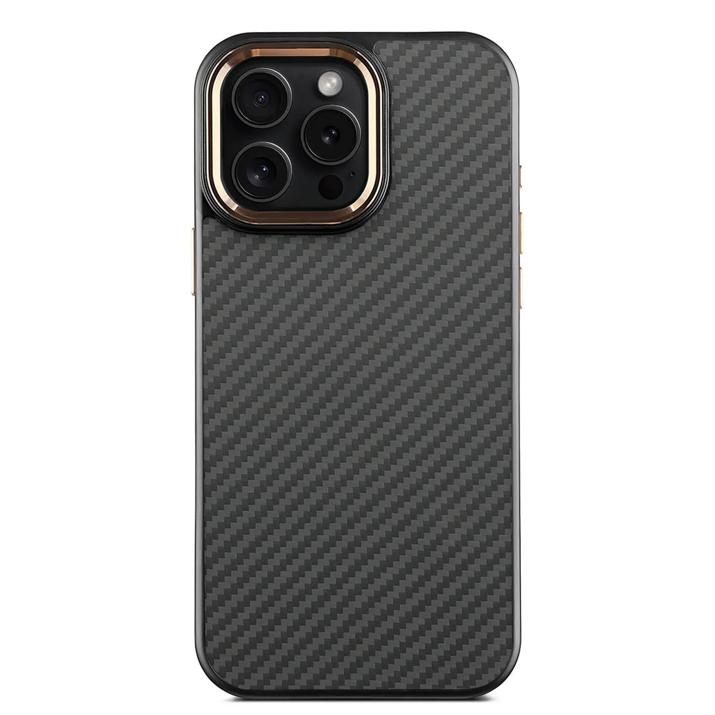 Green frame with magnetic carbon fibre metal frame Kevlar phone case for iPhone