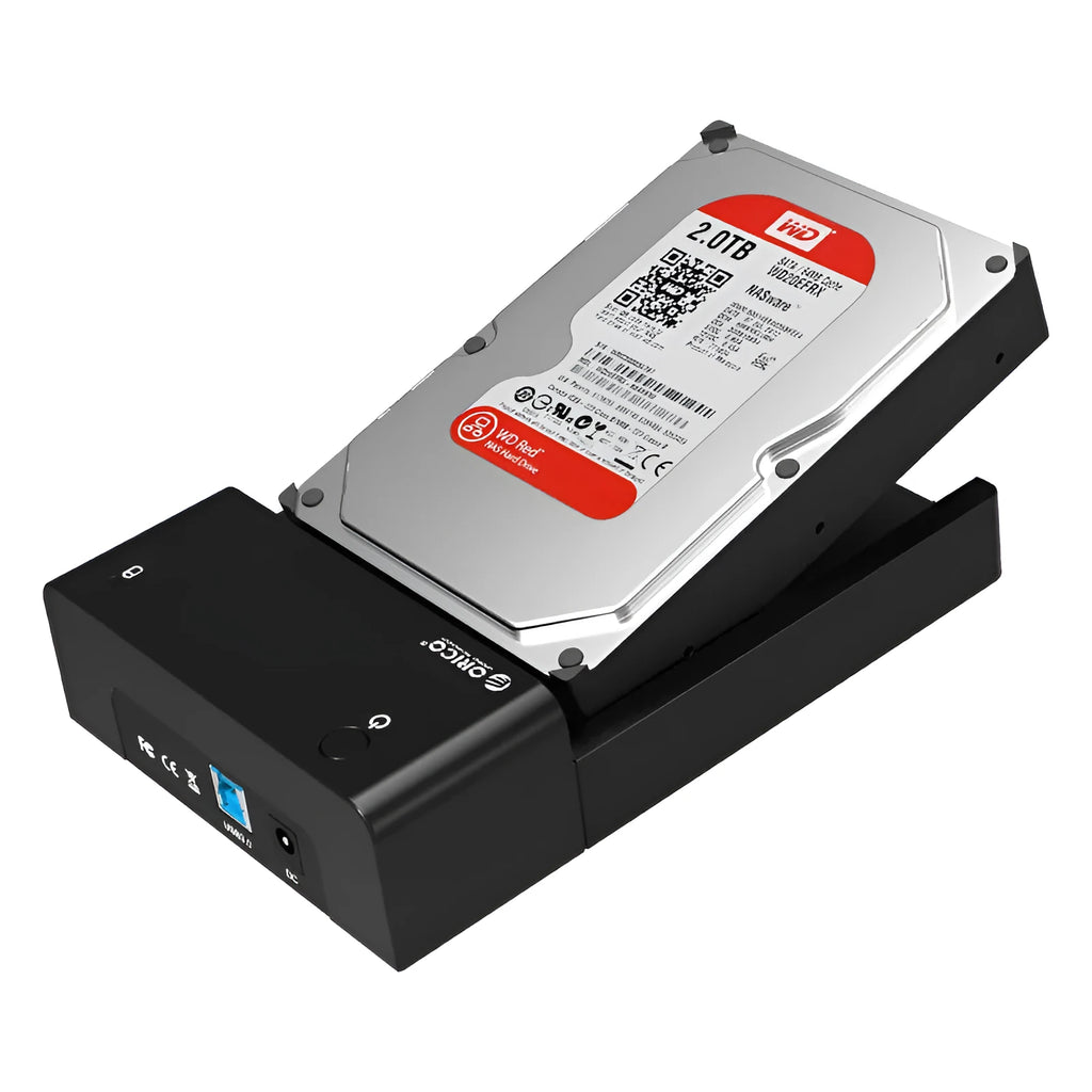 ORICO 6518US3 black external hard drive enclosure for 2.5 and 3.5 inch SATA HDD SSD with USB 3.0