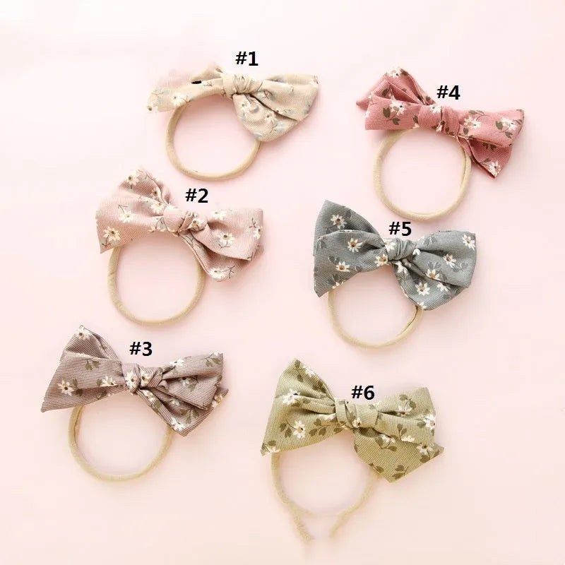 Children's knotted bow hair ring in cloth with Princess series styling
