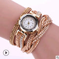 Ladies fashion watch with diamond twisted PU strap, round 26mm dial, pointer and number display, available in multiple colours
