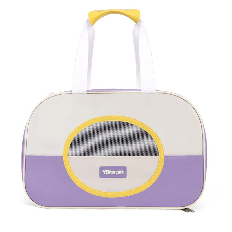 Foldable cat backpack carrier in Oxford cloth with large capacity and breathable design for pet transport
