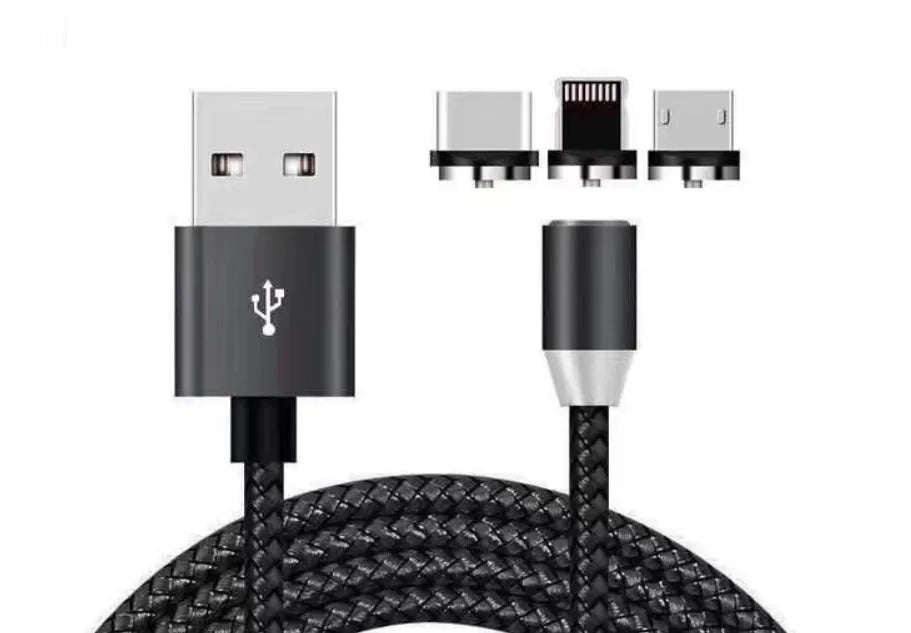 Android Type C three-in-one magnetic suction head charging cable 1m silver