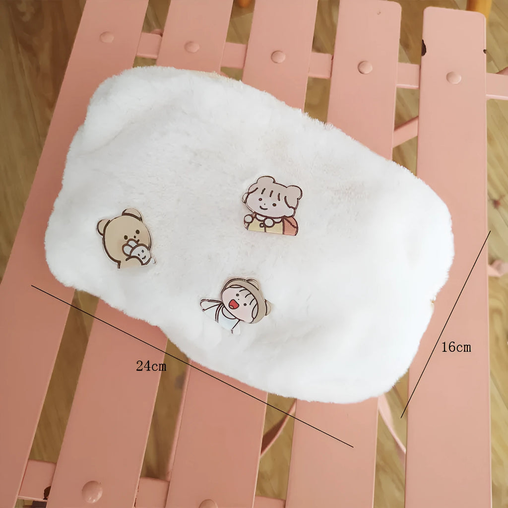 Cotton linen cosmetic bag in cube shape with large capacity, available in multiple colours including khaki