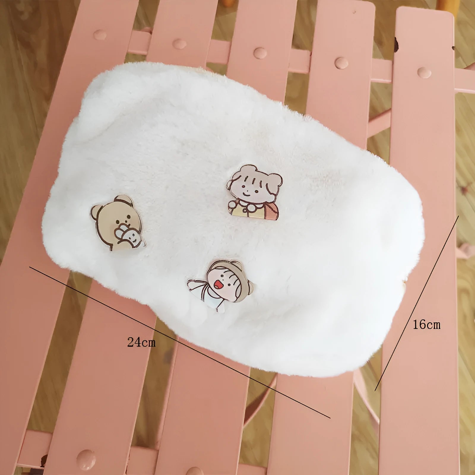 Cotton linen cosmetic bag in cube shape with large capacity, available in multiple colours including khaki