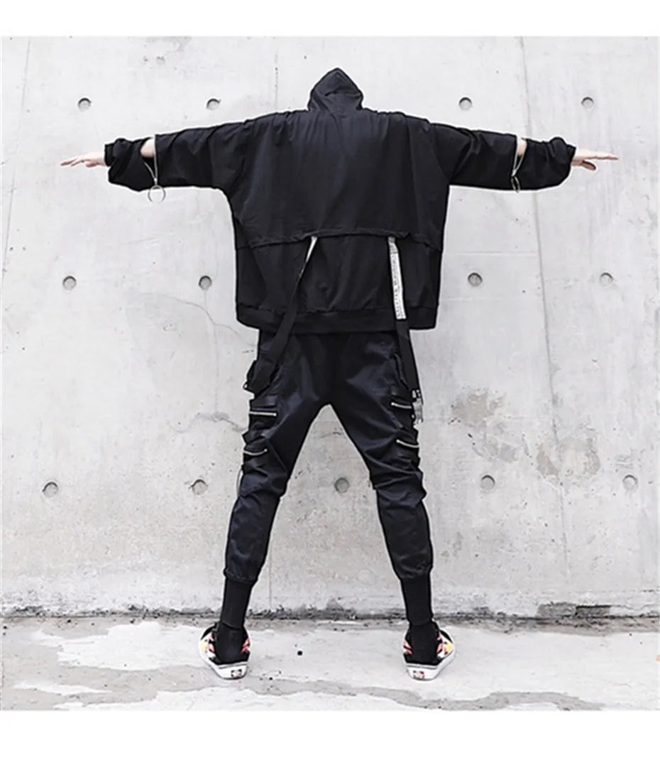 Harajuku hip hop loose hoodie sweatshirt in solid colour with long sleeves and hood, sizes M to 3XL