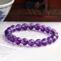 128-facet cut crystal bracelet in amethyst, ametrine, or citrine with selectable bead diameters