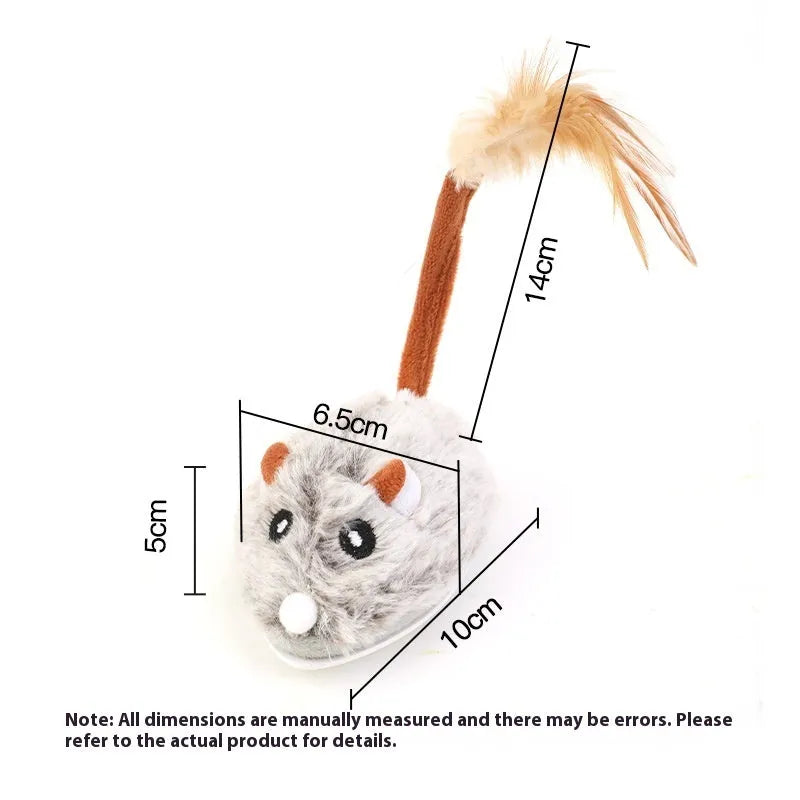 Electric mouse cat pole toy with plush mouse on charging pole in pink, gray, or purple