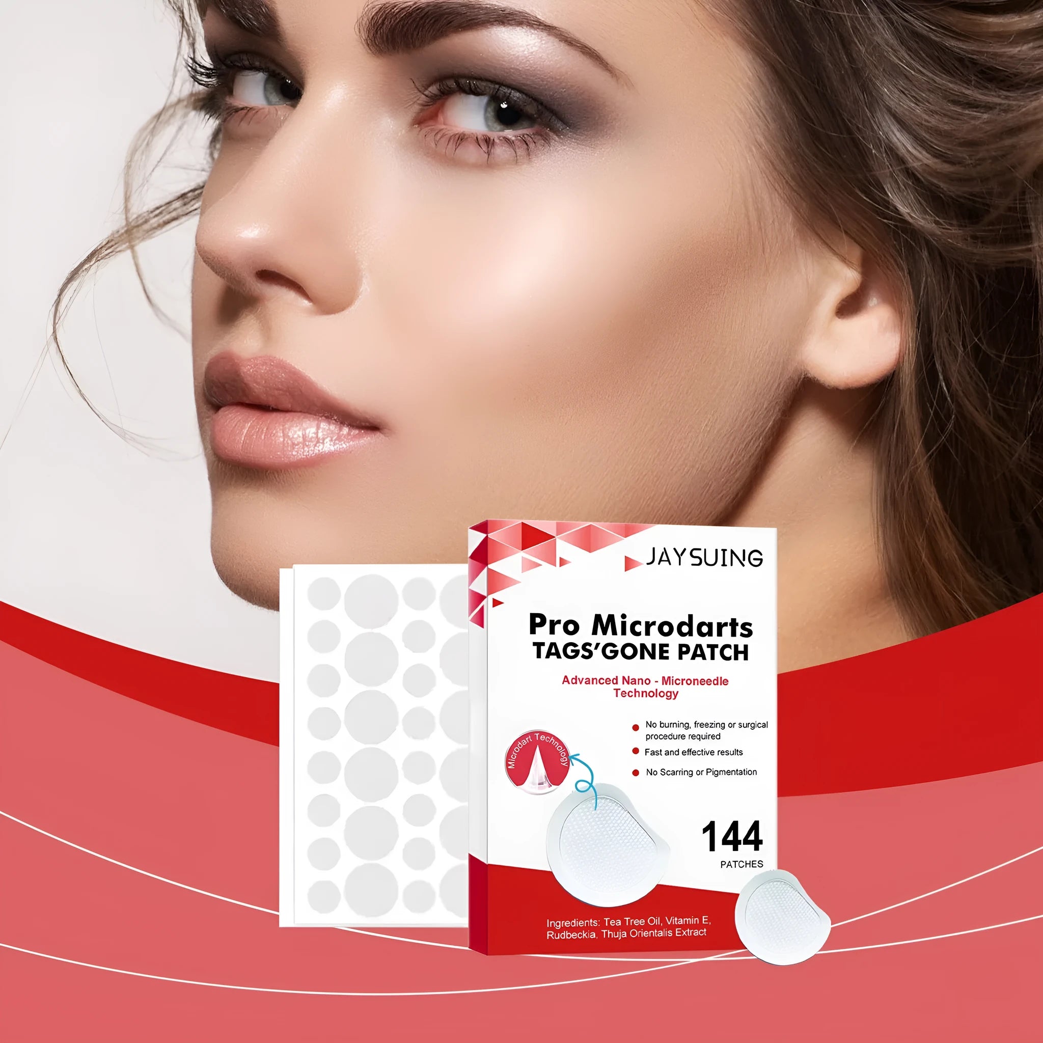 Micro needle wart removal care patches with adhesive bandage and tea tree oil formulation