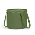 Army green folding telescopic ventilation duct with PVC mesh construction shown collapsed and extended