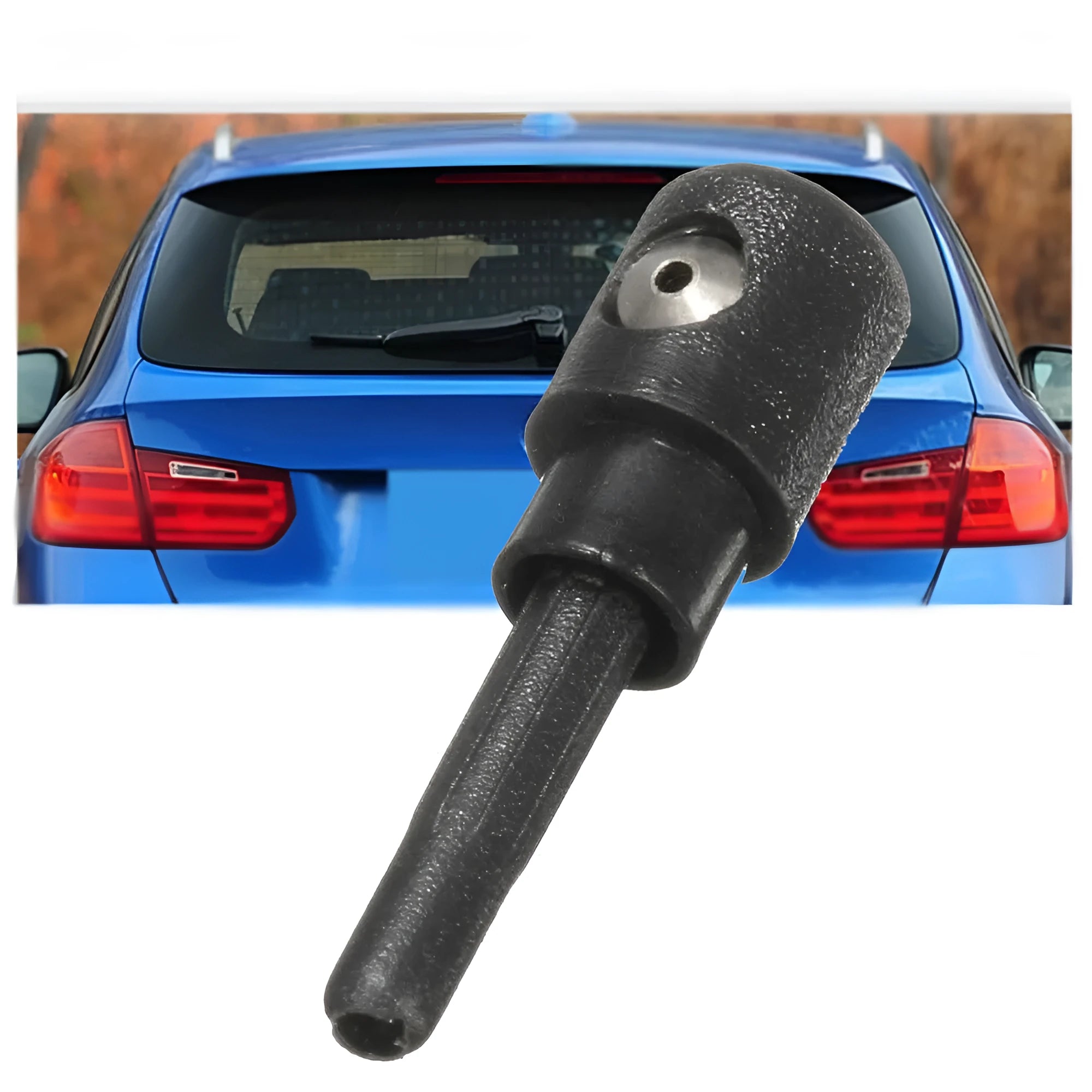 Black rear windshield washer nozzle for Volkswagen Golf Audi Skoda vehicles