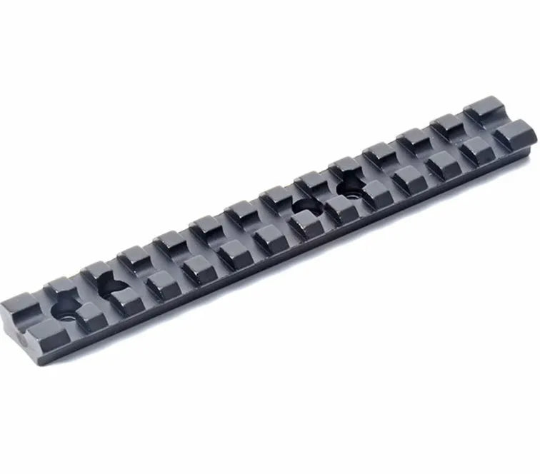 Black anodised aluminium Weaver/Picatinny shotgun scope mount rail with screws and Allen key.