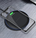 10W 5W fast wireless phone charger black round charging pad 100x8mm ABS PC material