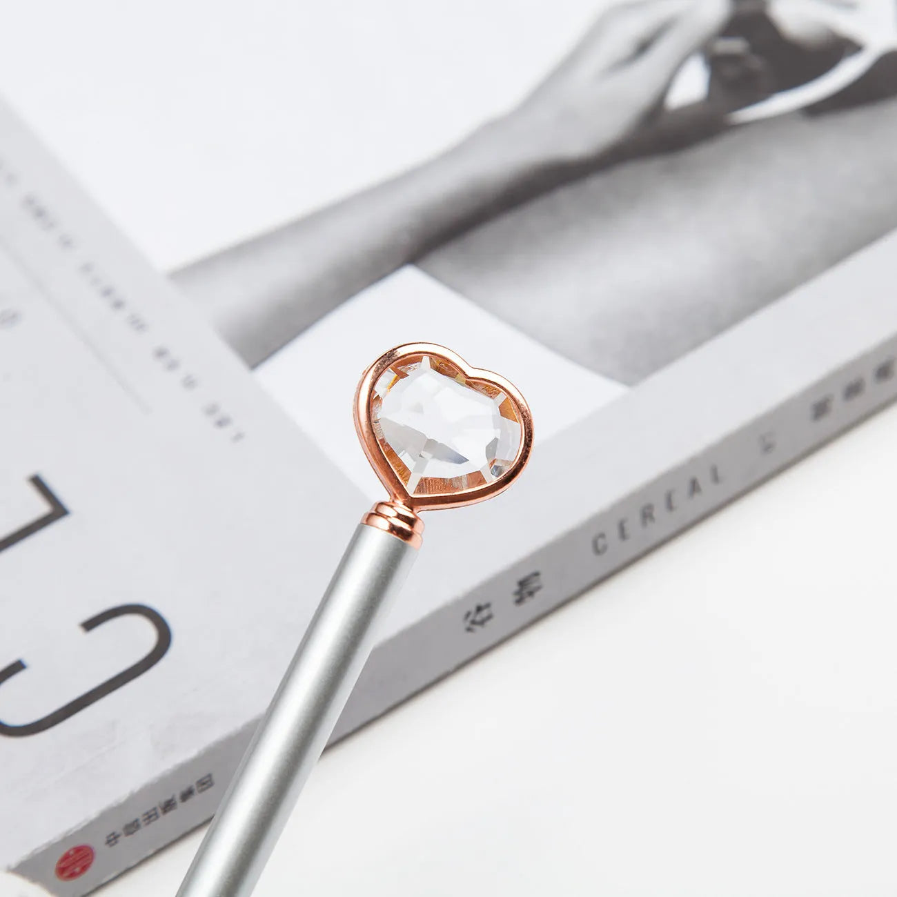 Creative Crystal Love Ball Metal Pen in golden, rose gold, or silver colour with crystal detail