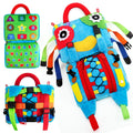 Blue plush owl baby early education release buckle colour matching toy for 12-month-old toddlers