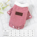 Lambswool grey fleece-lined padded vest for a dog, showing the wool lining and size label.