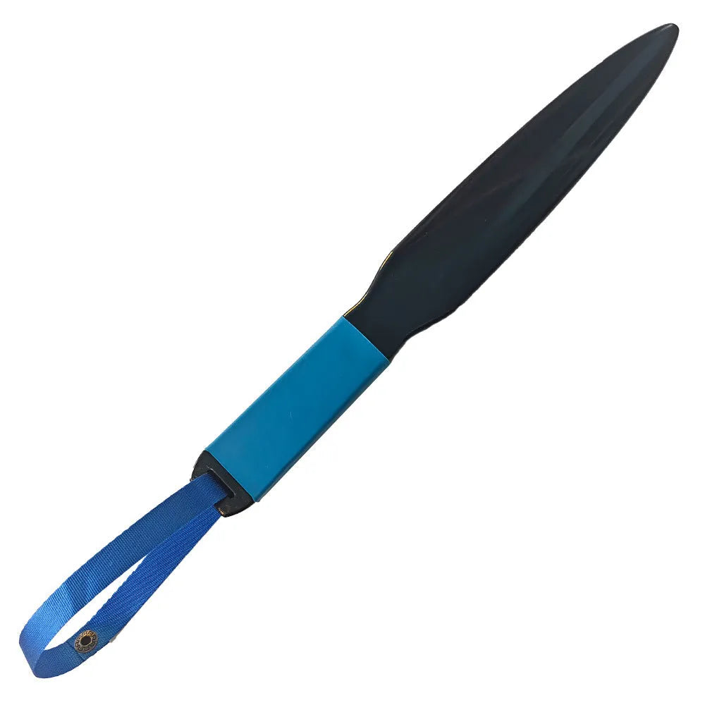 Blue handled nylon dog break stick measuring 35cm for training small and medium dogs.